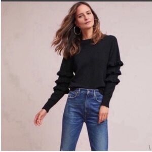 LINE + DOT | ruffle sleeve sweater, size XS